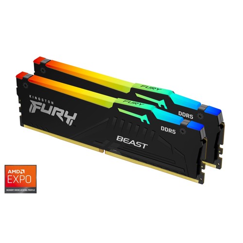 RAM Kingston FURY Beast EXPO, DDR5, 32GB, 6000MHz, CL36, 2x16GB, RGB, Black